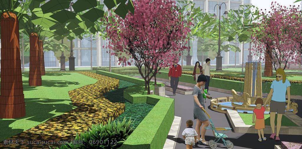 一整套 完整 小区 模型 sketchup 草图 大师 景观规划 园林 建筑装饰 设计素材 3d模型素材 室内场景模型