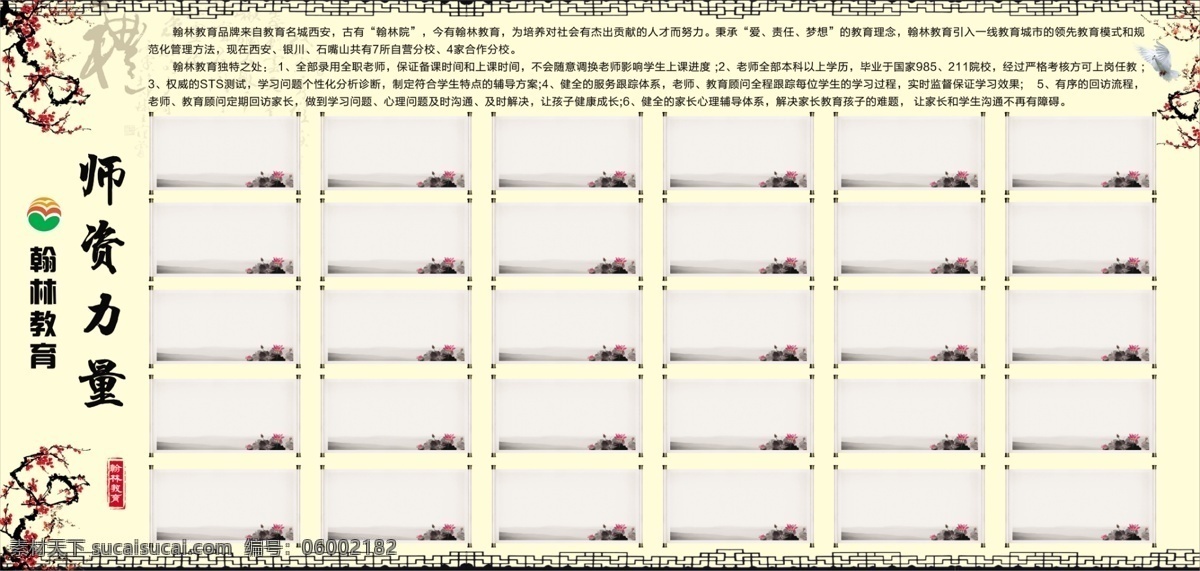 教师简介 展板 师资力量 白色
