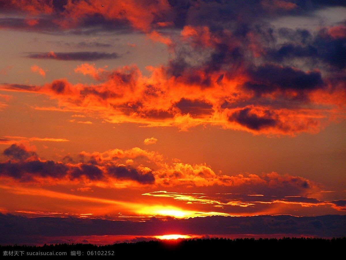 火烧云 红云 落日 阳光 橙色 天空 背景 壁纸 自然景观 自然风景