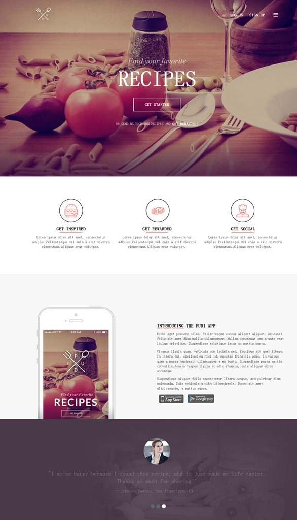 美食 diy 应用 官 网 app diy应用 app官网 网站 模板 动 植 食物 web 界面设计 英文模板 html