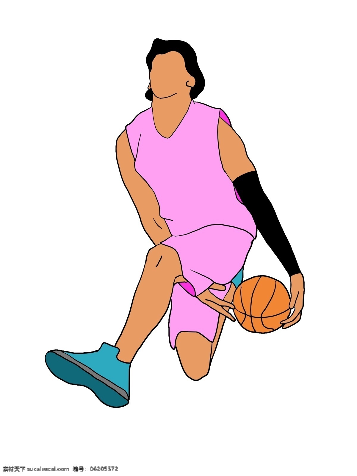 云朵 篮球 健身 插画 粉色的衣服 健身插画 云朵插画 篮球插画 中国篮球 卡通插画 篮球的健身