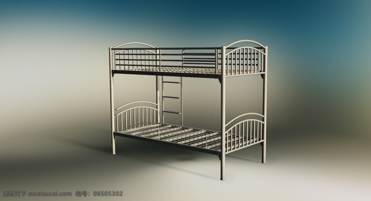 双床免费下载 床 家具 床铺 3d模型素材 建筑模型