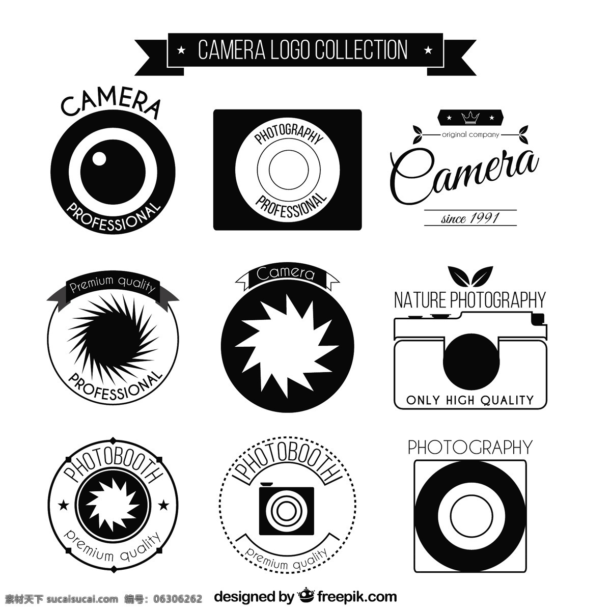 相机的标志集 标志 复古 相机 技术 按钮 标志设计 老式标志 照片 电影 艺术 视频 数码 摄影师 插图 设计元素 符号 镜头 白色