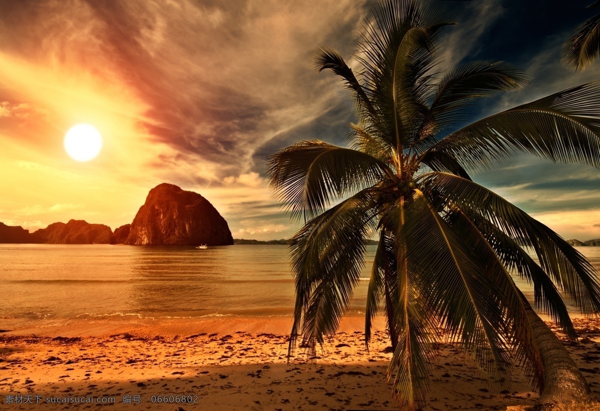 沙滩 夕阳 景色 沙滩夕阳景色 沙滩风景 椰树 夕阳风景 海边景色 海边 风景 山水风景 风景图片