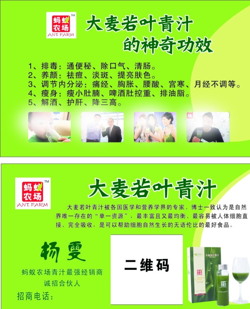 大麦 叶青 名片 大麦若叶名片 蚂蚁农场 大麦若叶青 绿色名片 名片背景 绿色背景 绿色名片背景 名片素材 名片卡片