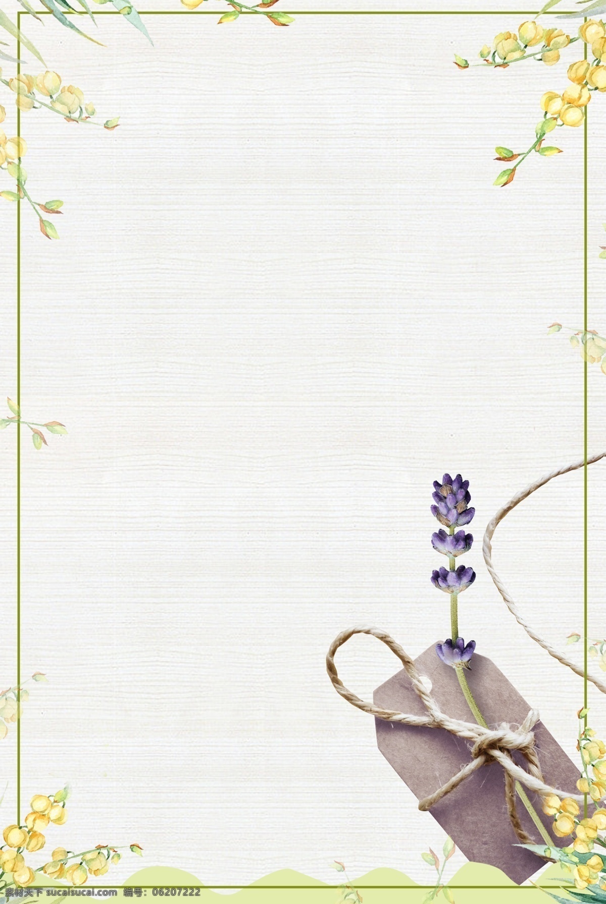 简约 文艺 八月 海报 背景 你好 边框 纹理 底纹 花朵 信封 薰衣草 清新