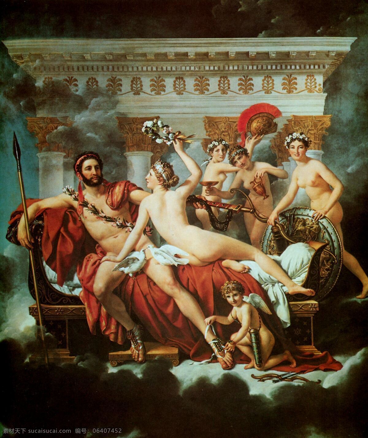 战神与维纳斯 油画 文艺复兴 古希腊 爱神 女神 阿佛洛狄忒 天使 马尔斯 文明 文物 绘画书法 文化艺术