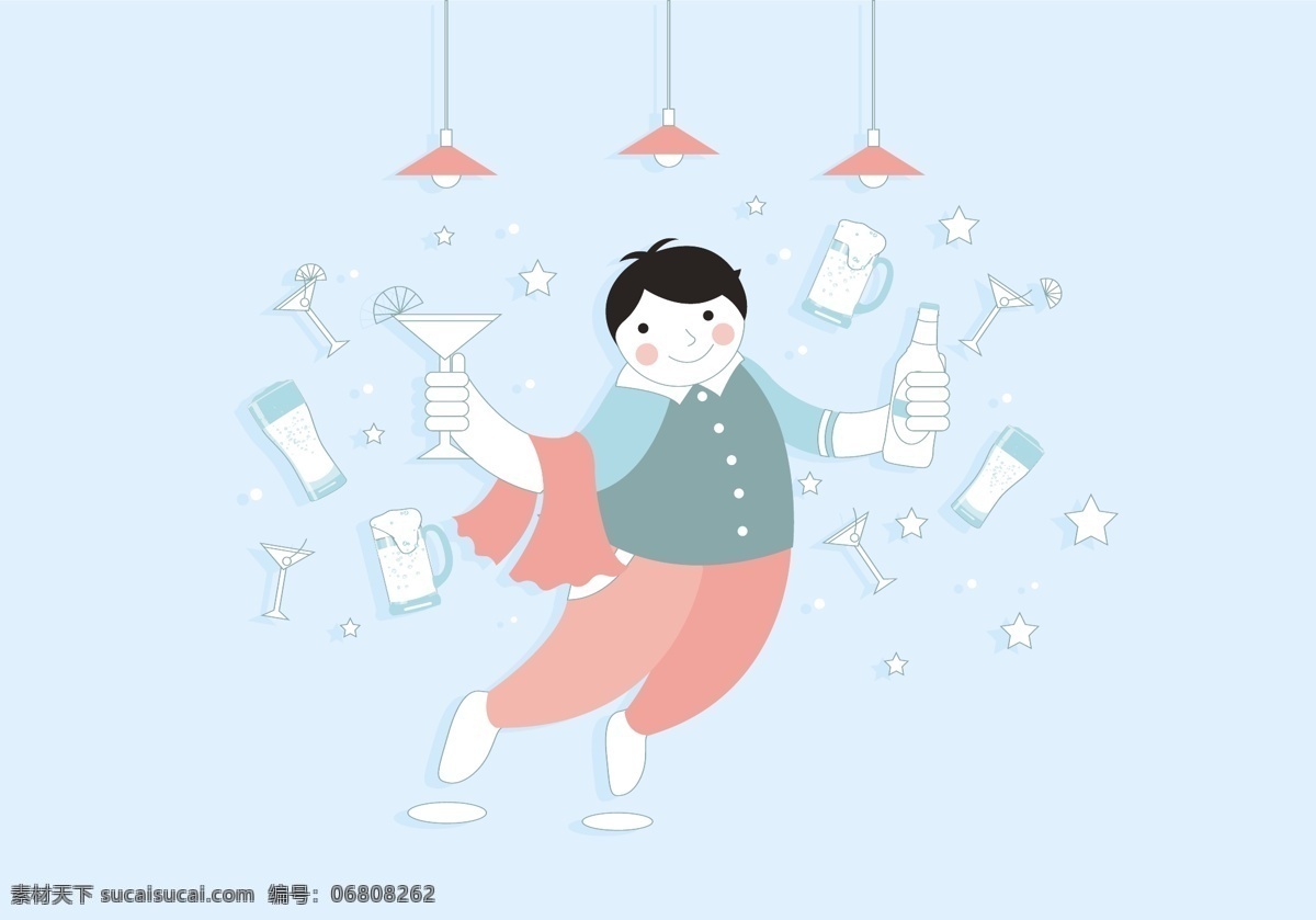 酒保可爱矢量 酒保 酒吧 振动筛 可爱 卡通 专业 聚会 晚上 夜总会 夜生活 餐厅 招 龙舌兰 地点 斯特灵 表演 微笑 溢出 现代 混合 瓶 俱乐部 鸡尾酒 美国 有吸引力 背景 颜色 五颜六色的 白酒类 男 玻璃 有趣 有创意 喝