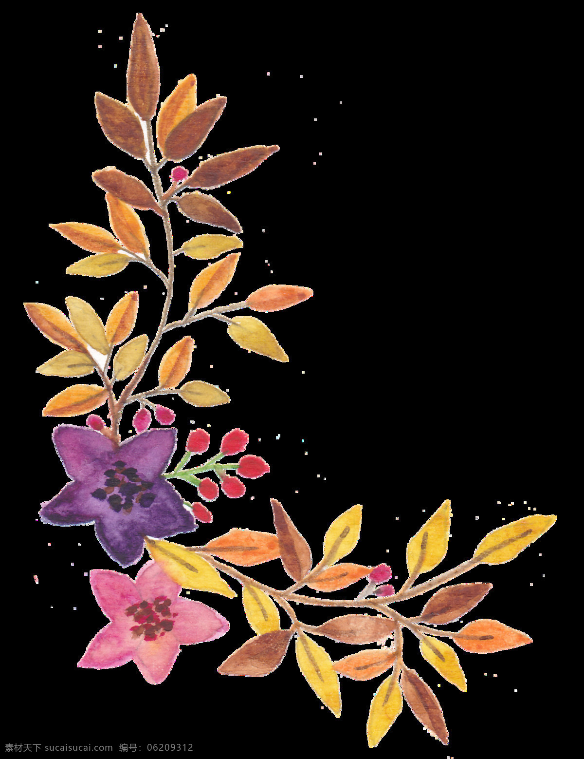 动力 紫 花朵 透明 花边 花束 透明素材 免扣素材 装饰图案