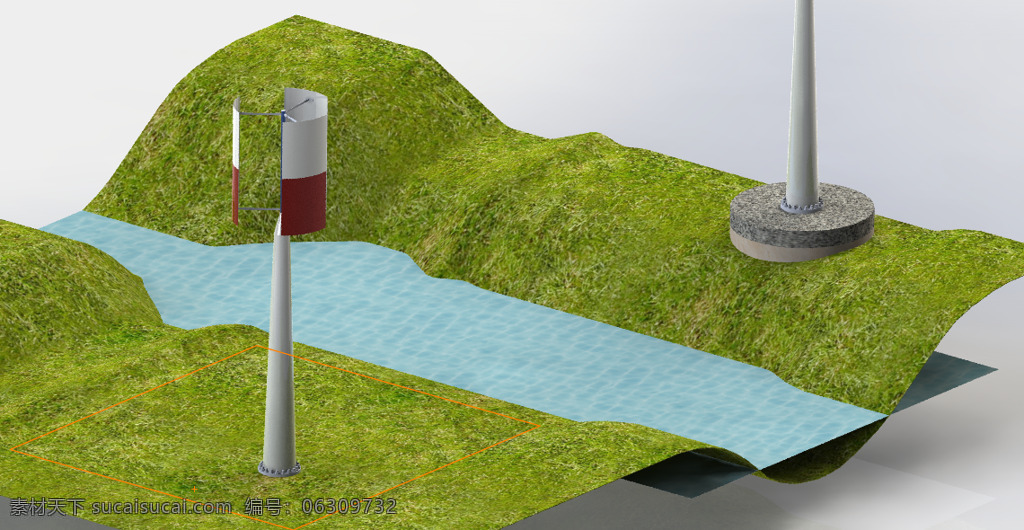 风力 发电机组 建筑 自然 能源与动力 3d模型素材 建筑模型