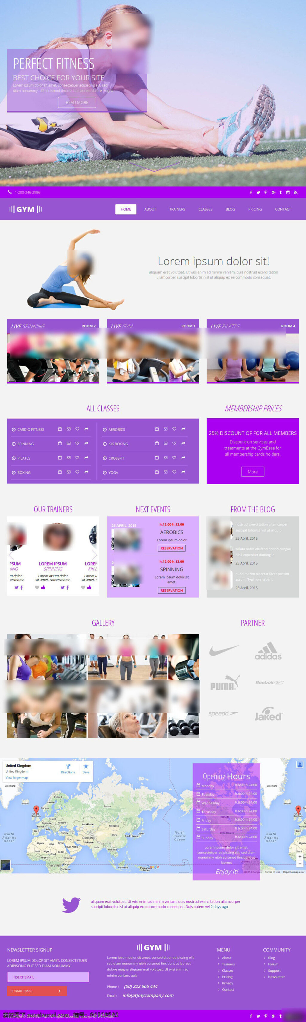 紫色 女性 健身 模板 炫彩 htmlcss 白色