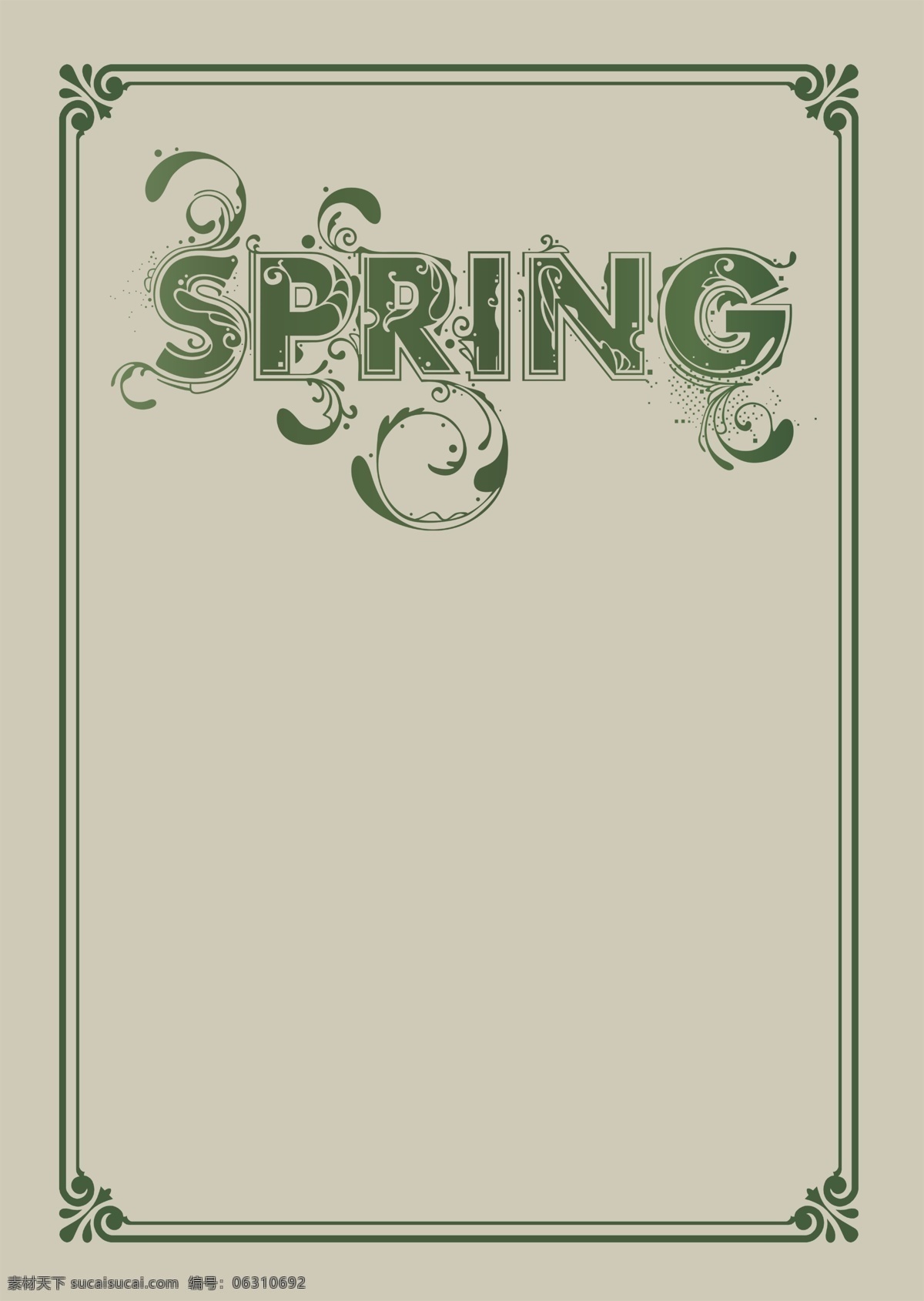 春季 spring 春季海报设计 广告设计模板 源文件 欧式线框设计 其他海报设计