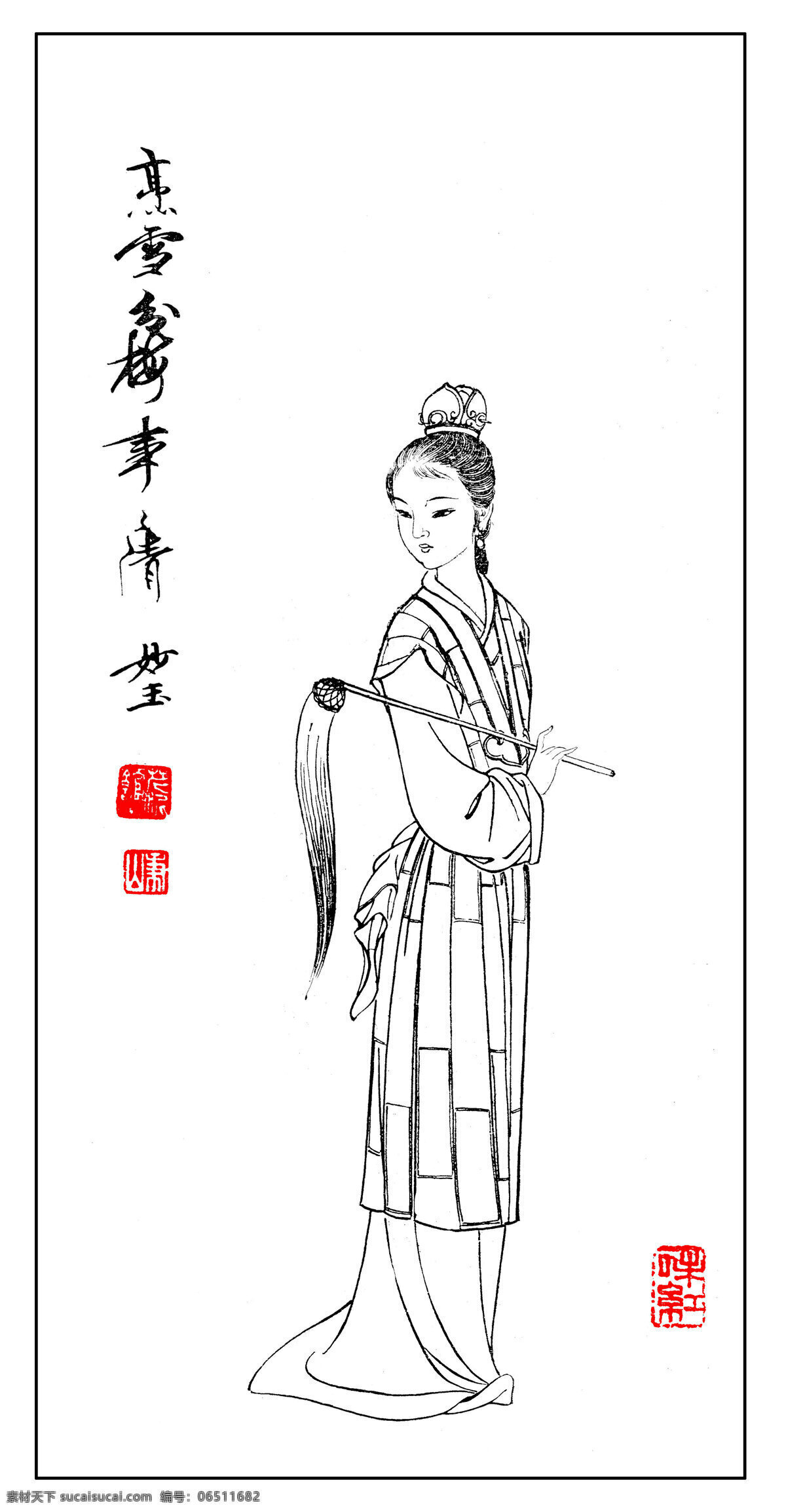 红楼人物 红楼梦 古代人物 仕女图 白描 国画 工笔 绘画书法 文化艺术