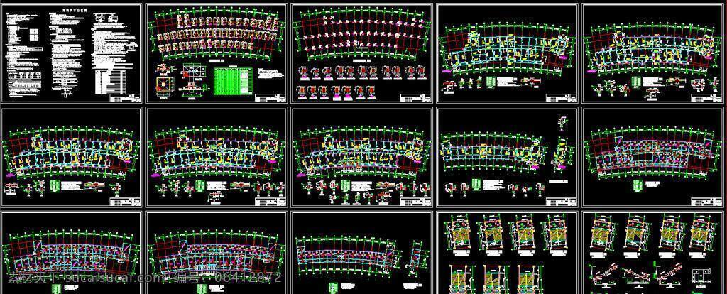 3d设计模型 cad 办公楼 办公室 大楼 建筑设计 平面图 施工图 室内设计 公司 弧形 图纸 dwg 装修 装饰 设计素材 其他模型 源文件 cad素材 室内图纸