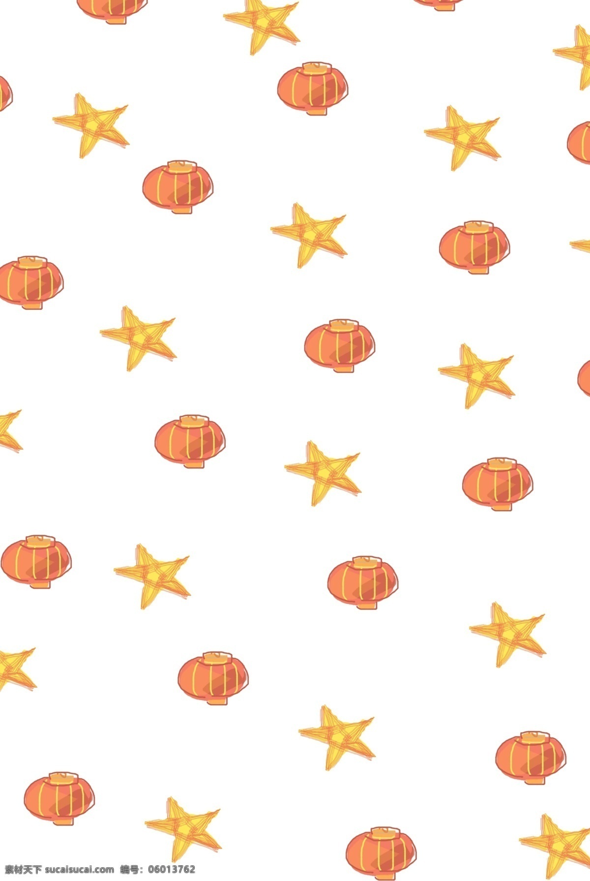 手绘 灯笼 壁纸 底纹 金色的星星 卡通底纹 手绘底纹 纸张 笔画 装修 墙面 手绘插画 红色的灯笼