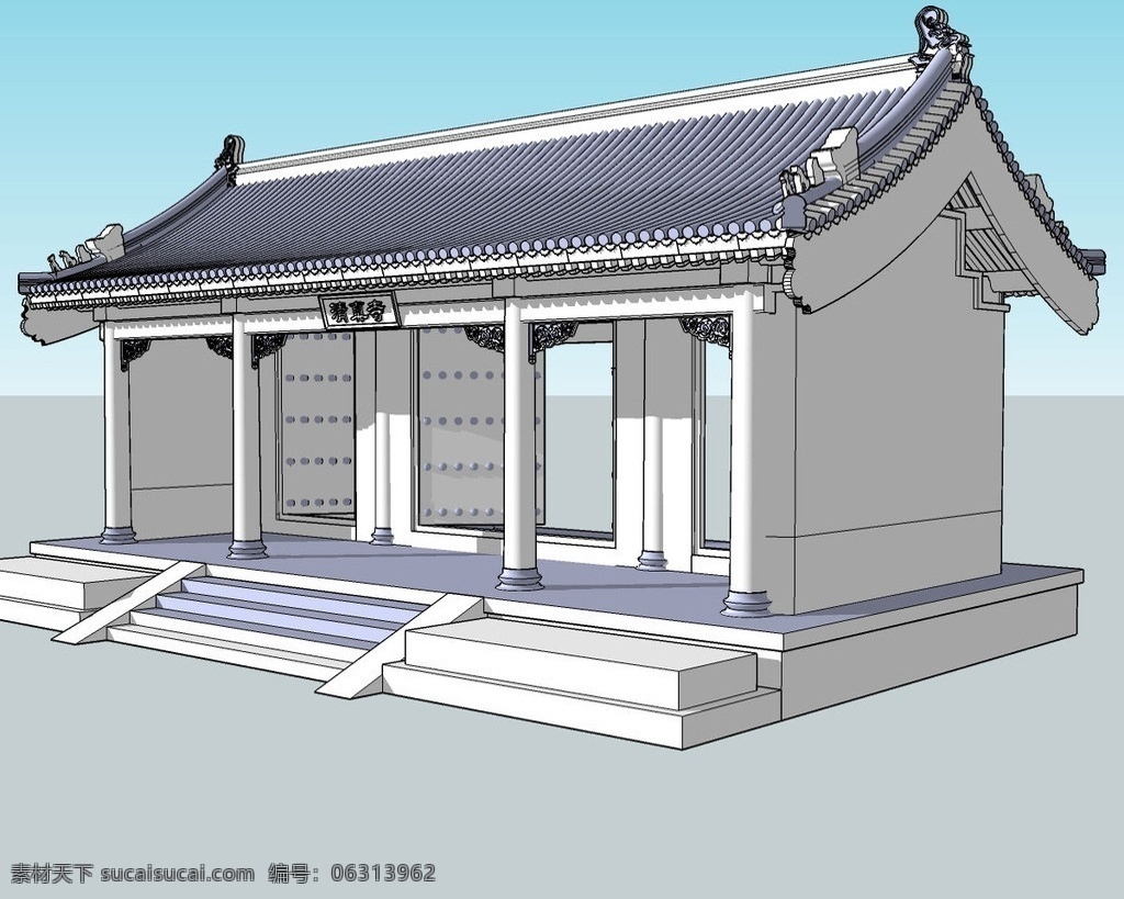 清真寺 3d 模型 古建 石阶 柱子 三维 立体 skp模型 poss 造型 经典 民族风 中国元素 精模 3d模型精选 其他模型 3d设计模型 源文件 skp