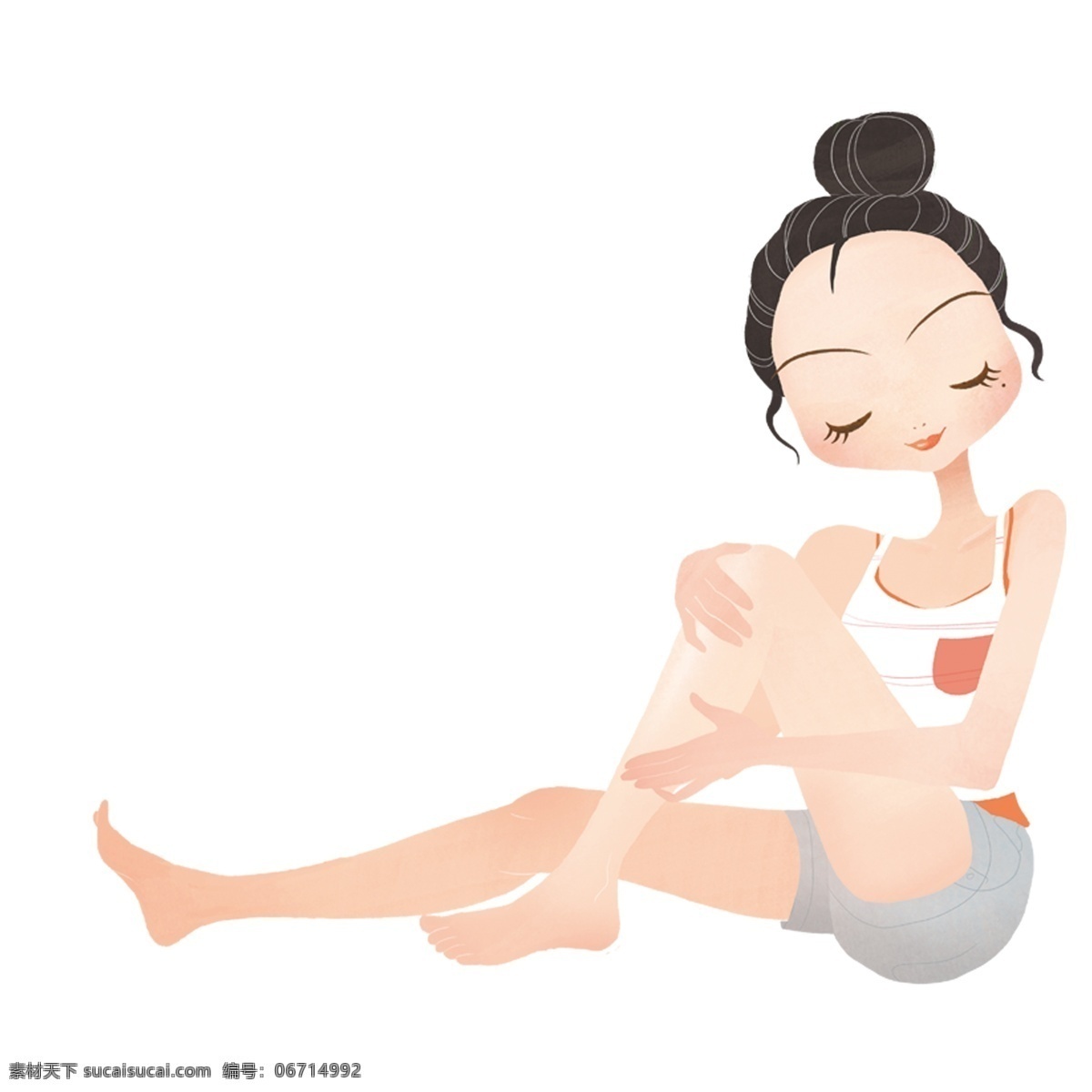 手绘 可爱 女孩 免 抠 元素 人物元素 人物 清新 可爱风 中国娃娃 女孩元素 中国女孩
