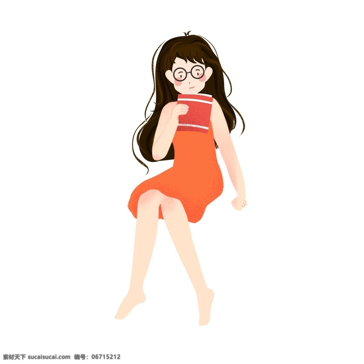 卡通 可爱 看书 女孩 学霸 女生 学习 学生 人物设计