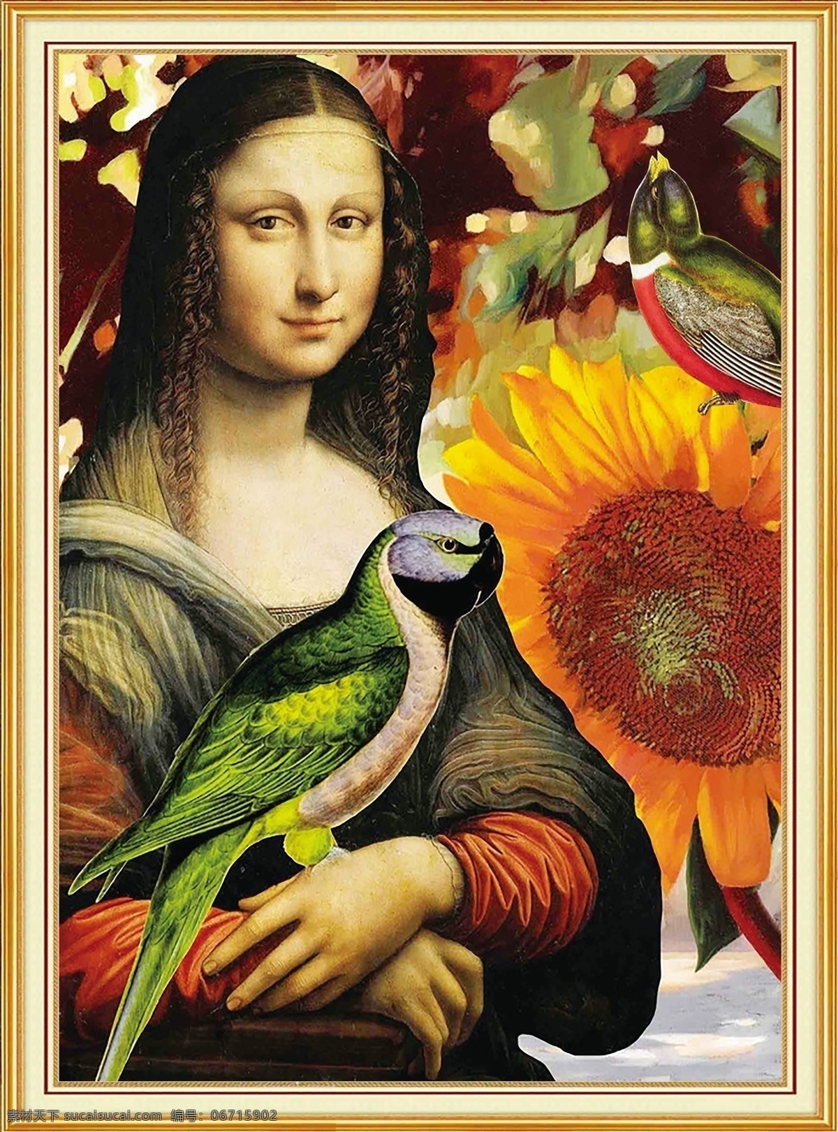 蒙娜丽莎 艺术画 画框 装饰画 家居画 世界名画 油画 室内广告设计