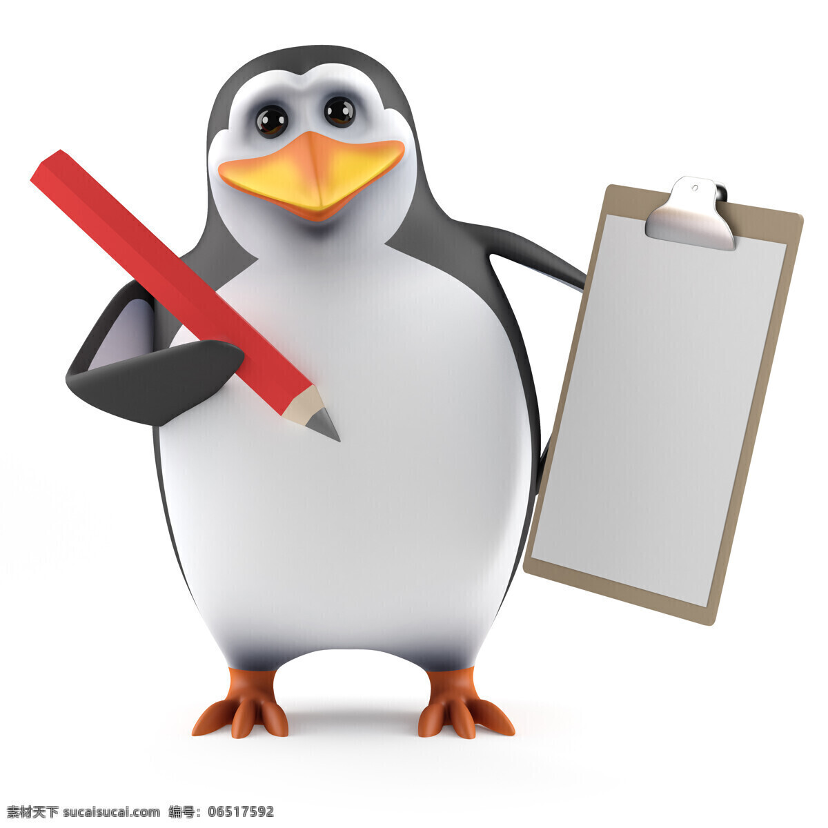 文件夹 企鹅 铅笔 卡通企鹅 3d企鹅 卡通动物 3d动物 陆地动物 生物世界 白色