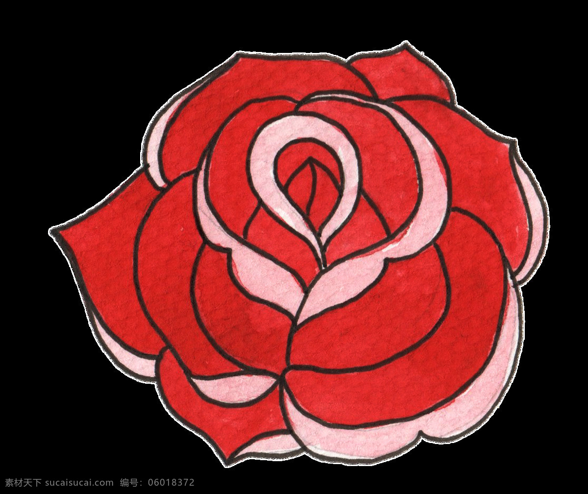 卡通 红花 透明 装饰 红色 花蕊 免扣素材 透明素材 装饰图案