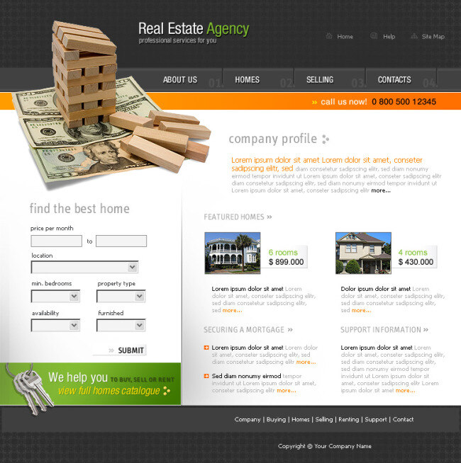 房地产 网站 模板 网页模板 网页设计 网页素材