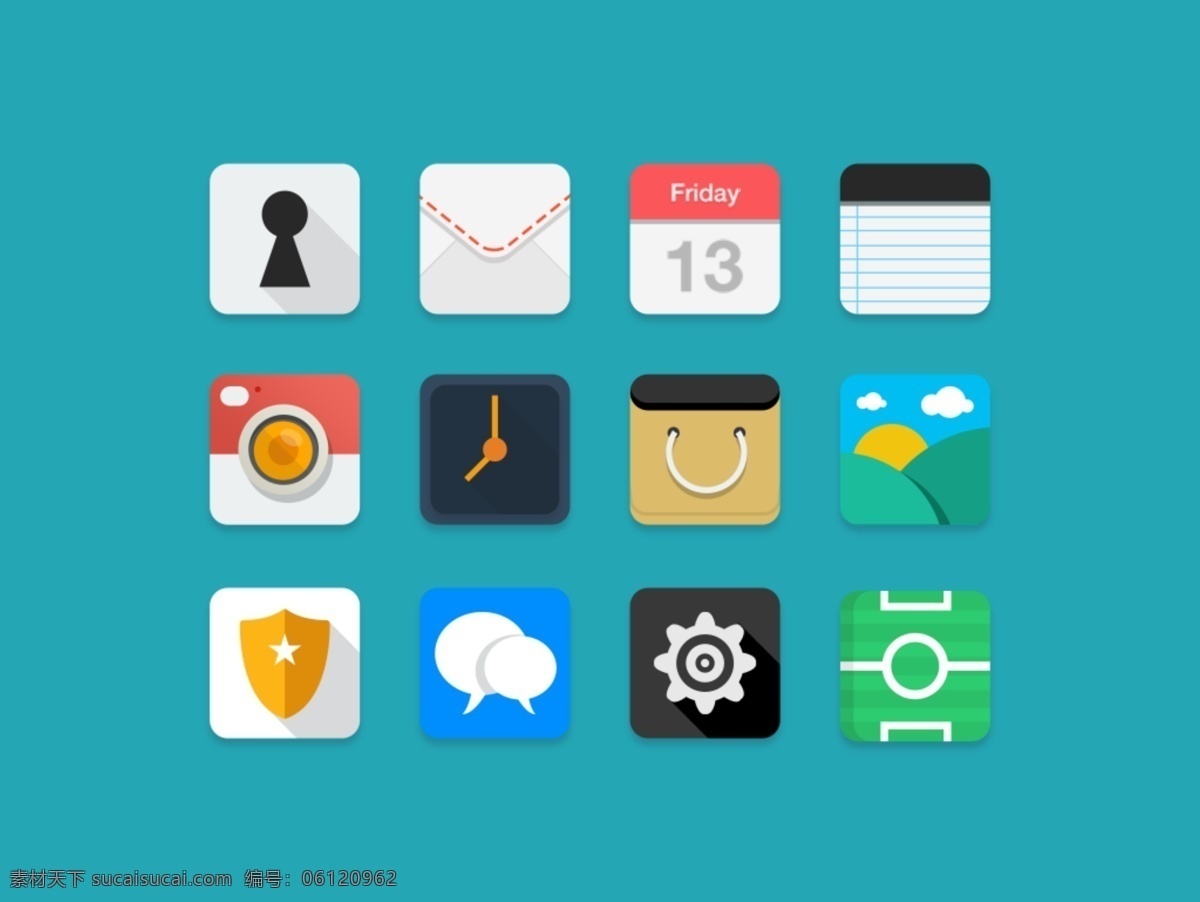 网页 ui 扁平 手机 app 主题 icon 图标 图标设计 icon设计 icon图标 网页图标 邮件图标 日历图标 记事本图标 相机图标 设置图标 时钟图标 图库图标 信息