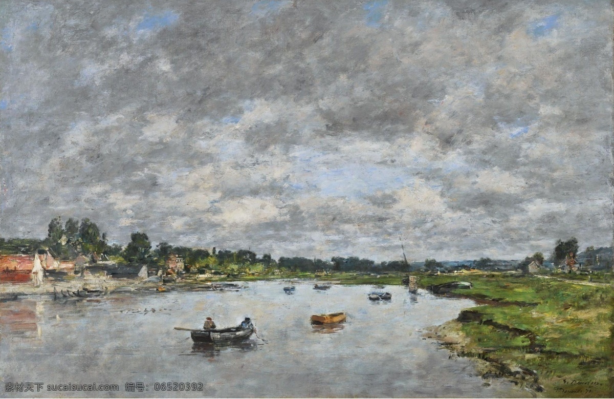 大师 画家 风景画 静物 油画 建筑 装饰画 trouville touques la boudin eugene 人物 高清 西方 国外 现代 家居装饰素材