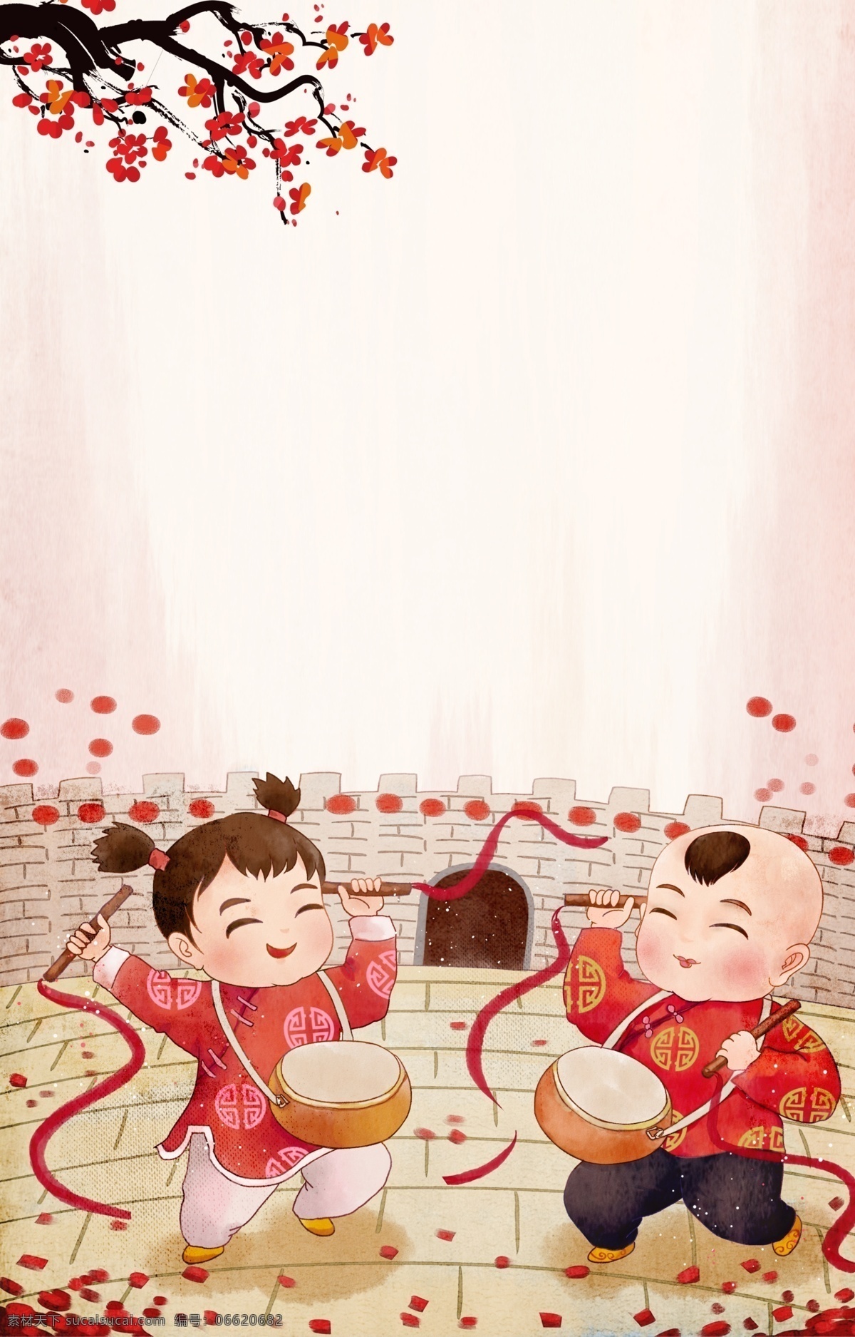 组 清新 卡通 新年 喜庆 海报 背景 图 格式 2018新春 鞭炮 大气 灯笼 广告背景 海报背景 红色 简约 商场 商务 宣传