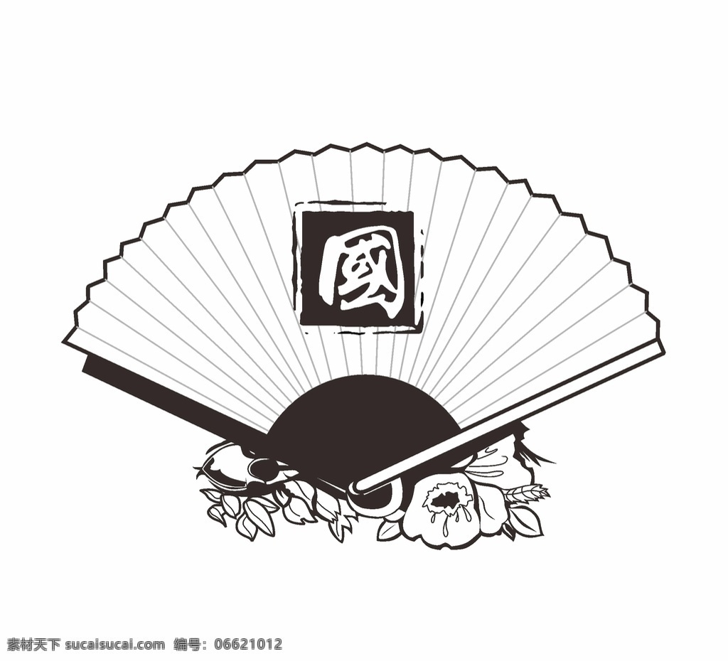 扇图片 中国风 扇 花卉 植物 文字 矢量 文化艺术 传统文化 pdf