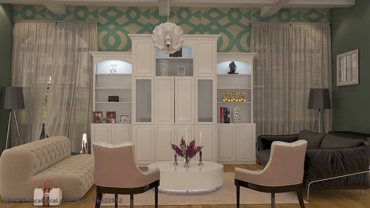 起居室 休息室 3dsmax vray 房子 建筑 客厅 室内设计 渲染 3d模型素材 建筑模型