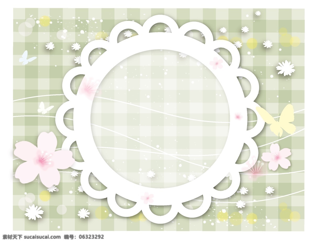 白色 花边 对话框 底纹 花朵 矢量图 花纹花边