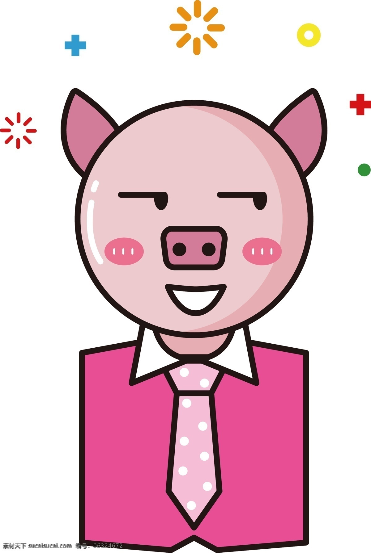 斜眼 看 猪 西装 卡通 mbe 表情 包 商用 元素 可爱 职场 斜眼看 表情包 可商用