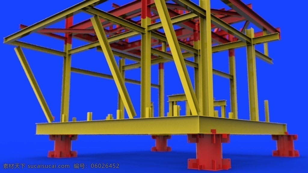 模块 防滑 钢 结构 平台 油 佩特罗 3d模型素材 其他3d模型