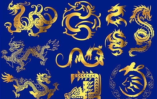 龙图1 龙 金龙 降龙 祥龙 龙纹 剪影 剪纸 图案 吉祥纹案 龙矢量图 矢量文件 商务金融 矢量