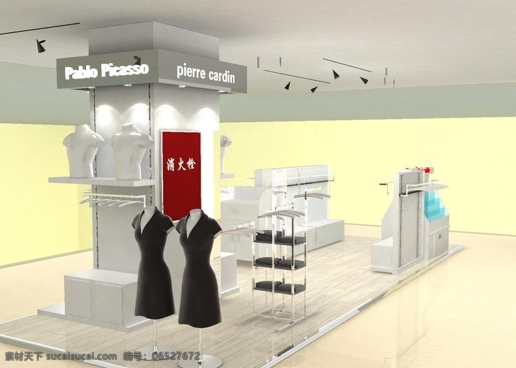 商场效果图 商场 展台 效果图 服装 3d 展示模型 3d设计模型 源文件 max