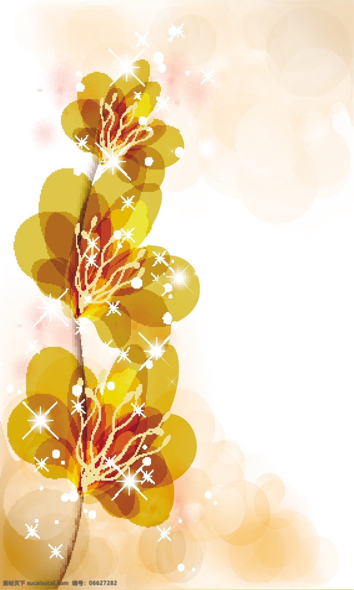 矢量 唯美 花卉 背景 光斑 花瓣 梦幻鲜花 鲜花 线条 荧光 透光花朵 矢量图 花纹花边
