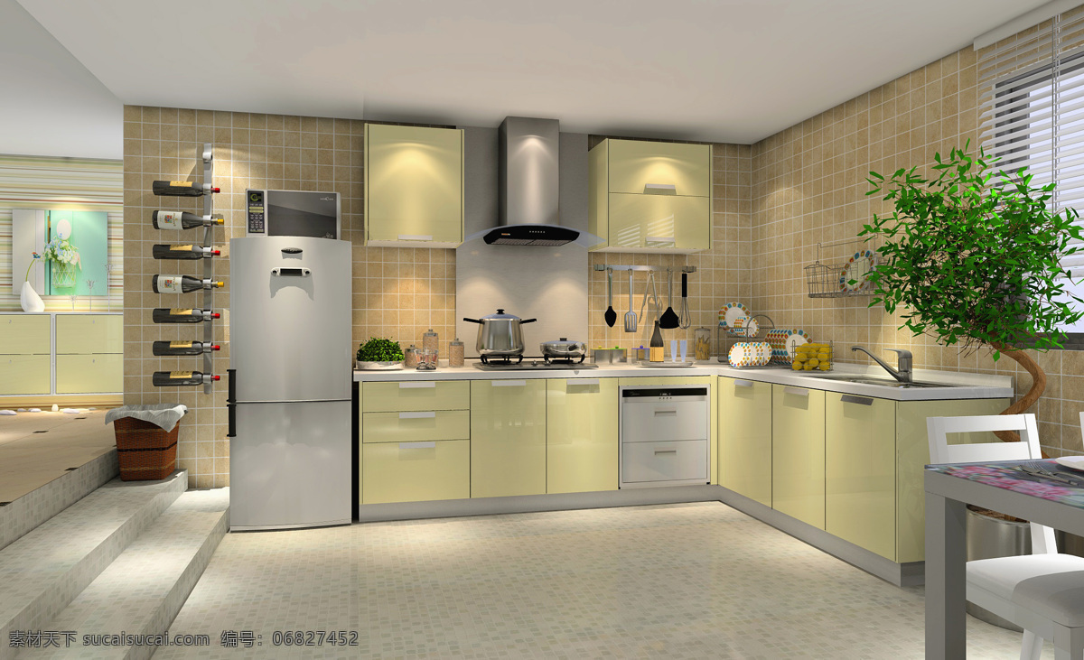 厨房 3d设计 3d作品 厨房设计素材 橱柜 效果图 整体 厨房模板下载 家居装饰素材 室内设计