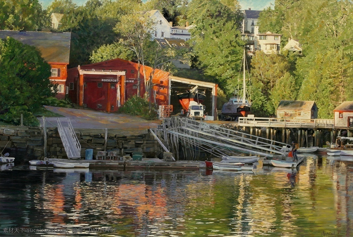 si xl 风景 建筑 田园 植物 水景 印象 画派 写实主义 油画 装饰画 家居装饰素材