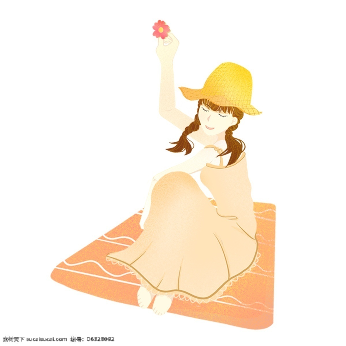 可爱 风 女孩 免 抠 元素 卡通女人 唯美 手绘 卡通元素 少女元素