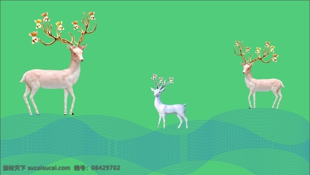 梅花鹿 各种鹿 小鹿 驯鹿剪影 线条鹿 鹿剪影 素材专区 底纹边框 背景底纹