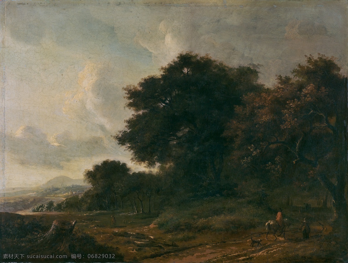 荷兰 画家 anonymous 西方 高清 宗教 人物 神话 古典 样式 主义 油画 装饰画 jinete con paisaje 装饰素材