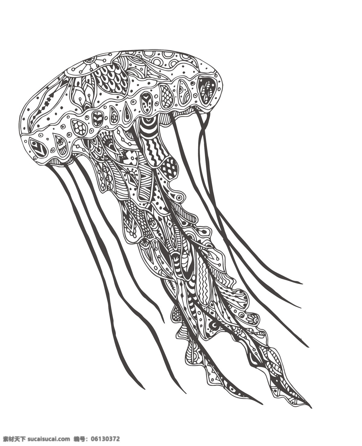 时尚 唯美 海洋 水母 插画 趣味 生物 特色 艺术