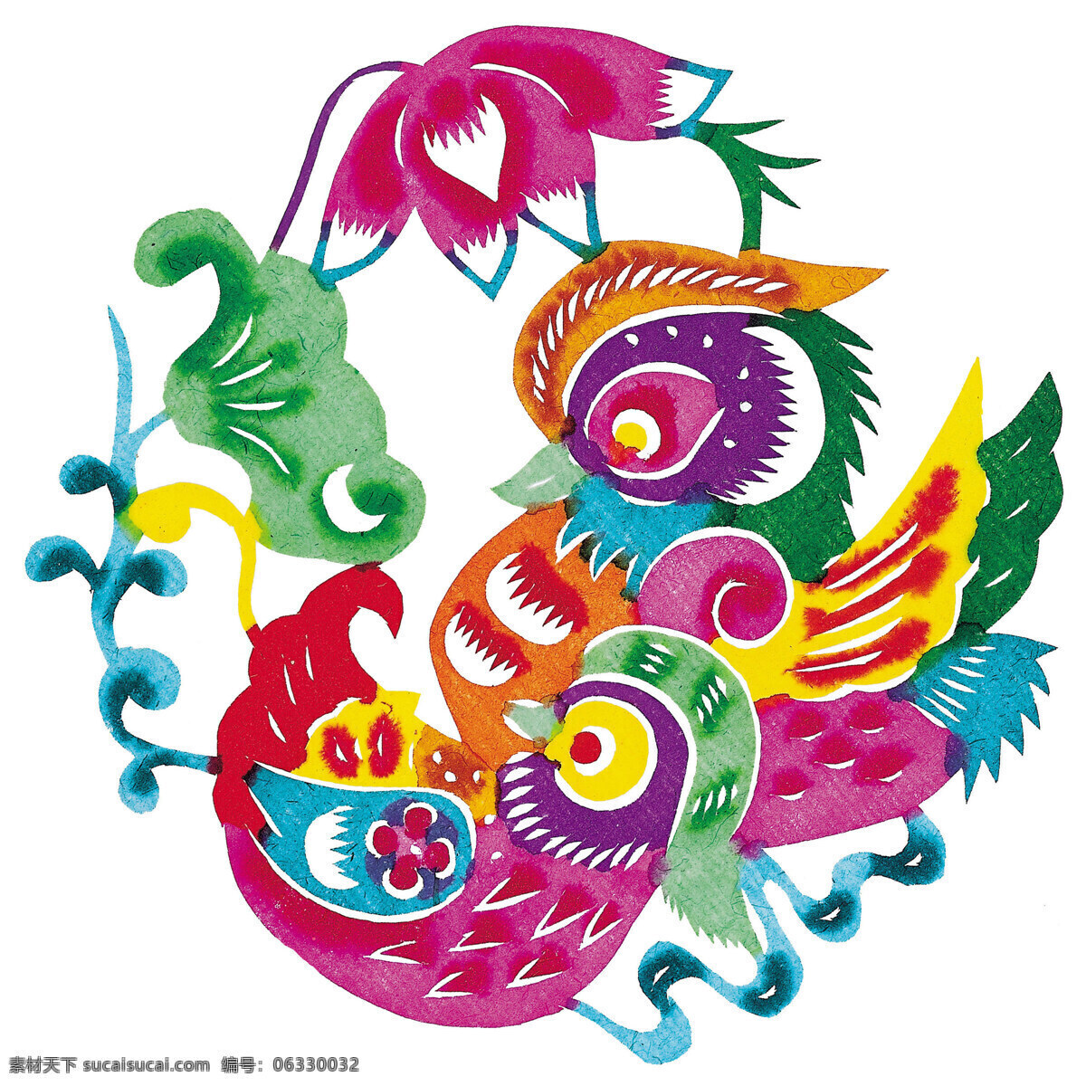 鸳鸯 民间 画 鸳鸯戏水 中国 风 古典 花纹 传统 图案 剪纸艺术 民间剪纸艺术 民间画 文化艺术