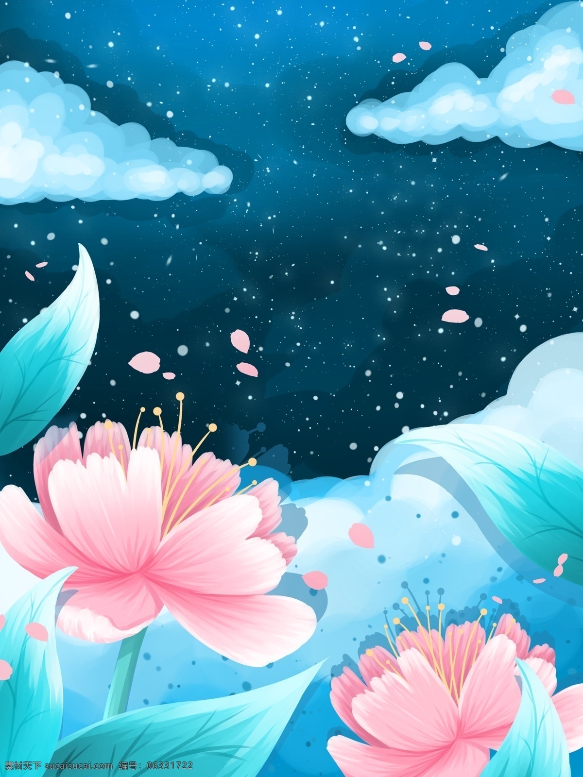 中国 风 传统 荷花 插画 背景 荷塘背景 赏荷花 插画背景 荷花背景 夏天背景 夏季 赏花