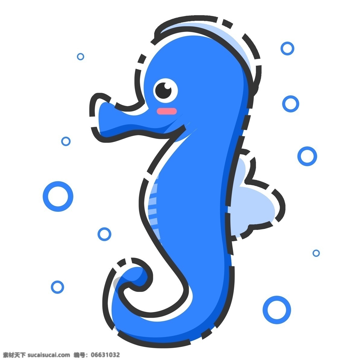 蓝色立体海马 动物 蓝色 海马