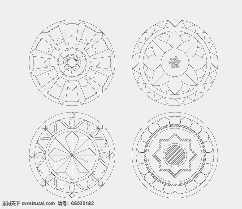 拼花图案 拼花 花样 样式 花式 线条图 矢量图 花纹图案 矢量素材