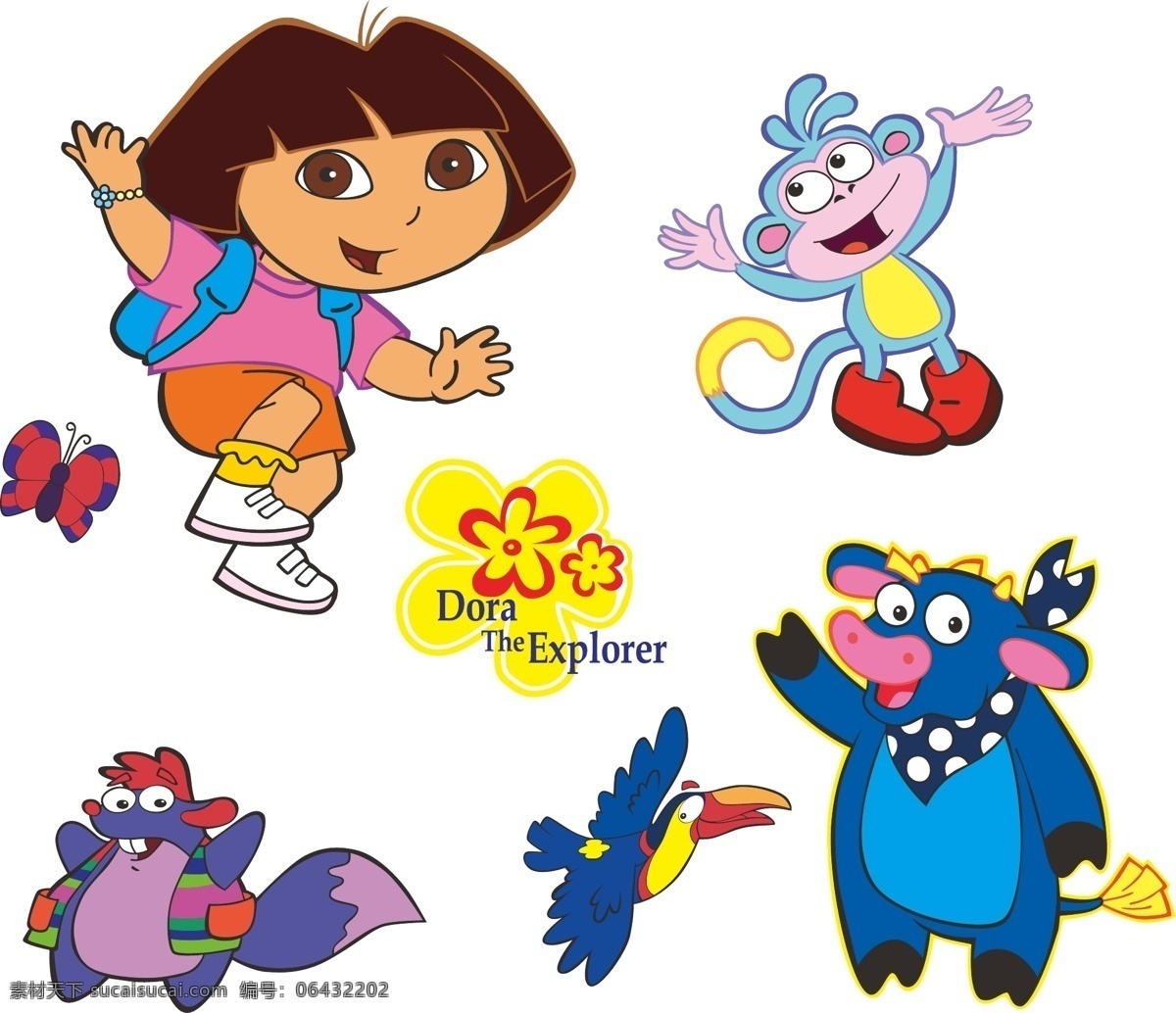 朵拉和动物 朵拉 dora 多拉 the explorer 小女孩 动物 其他人物 矢量人物 矢量