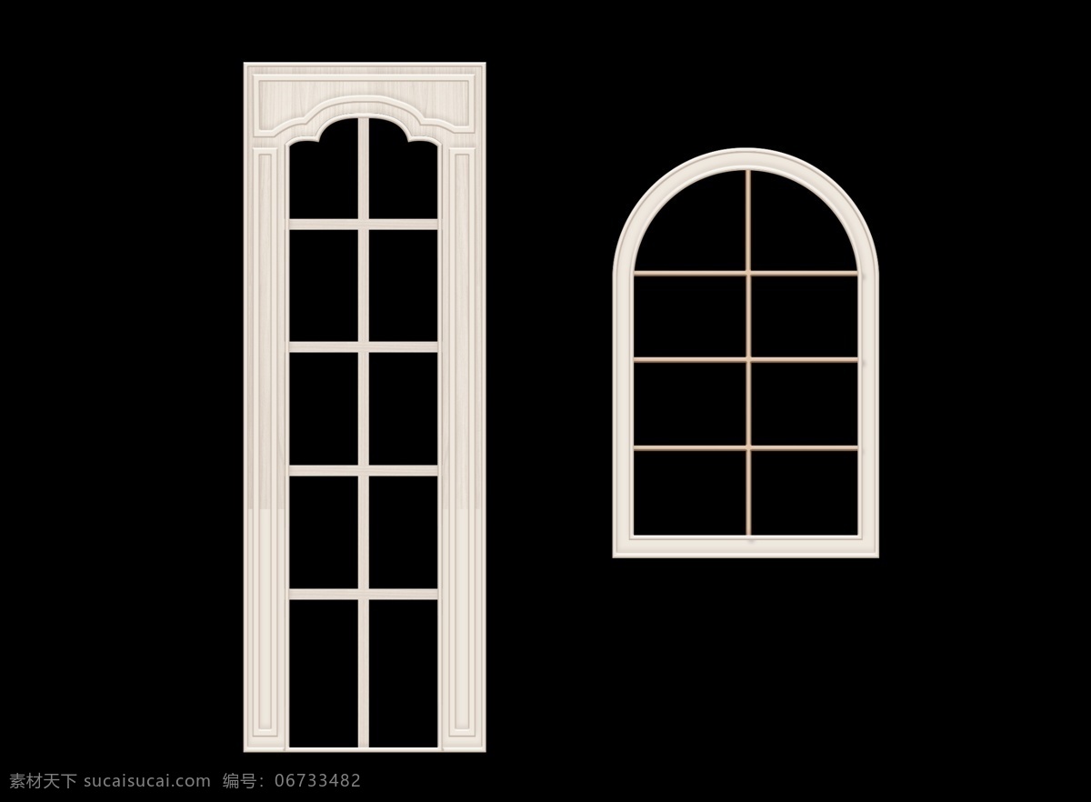 法式 婚礼 手绘 门窗 门 窗 分层 白色