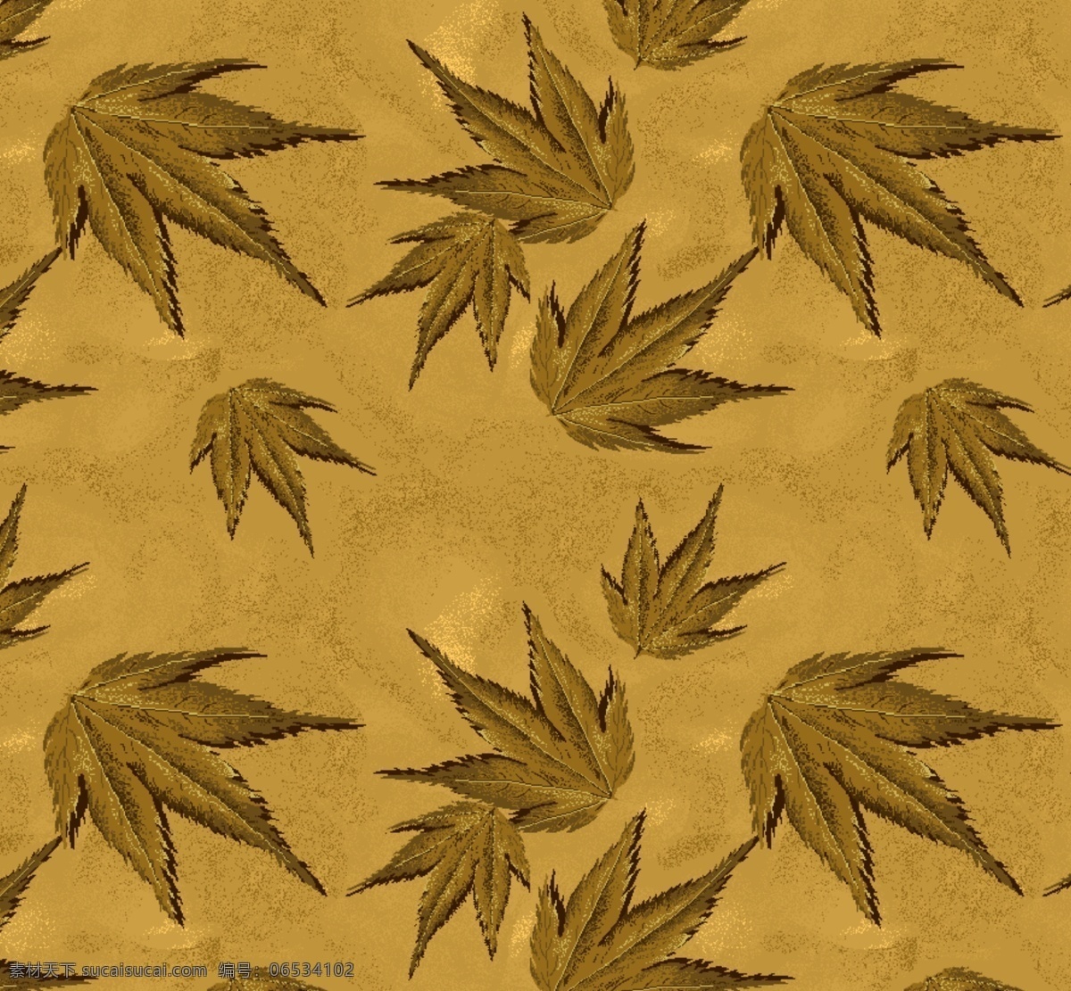 复古 黄色 枫叶 背景 壁纸 地毯 印花 图案